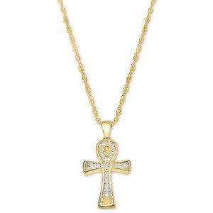 18K Gold Filled Ankh Pendant Necklace